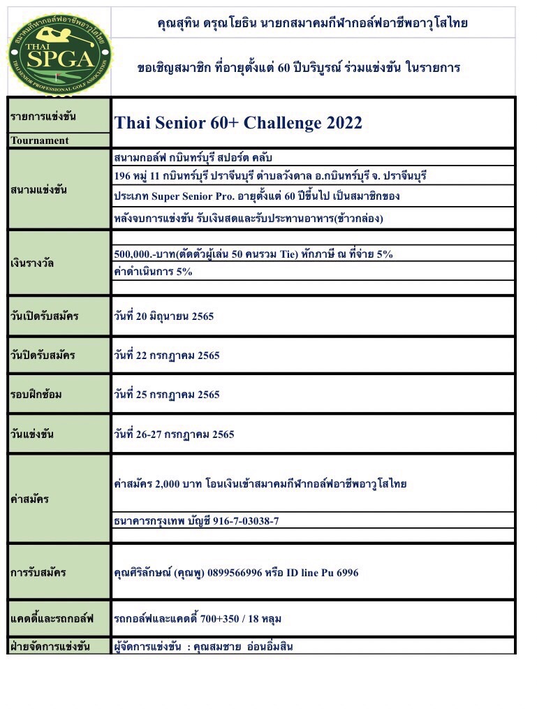 Thai Senior 60Challenge 2022